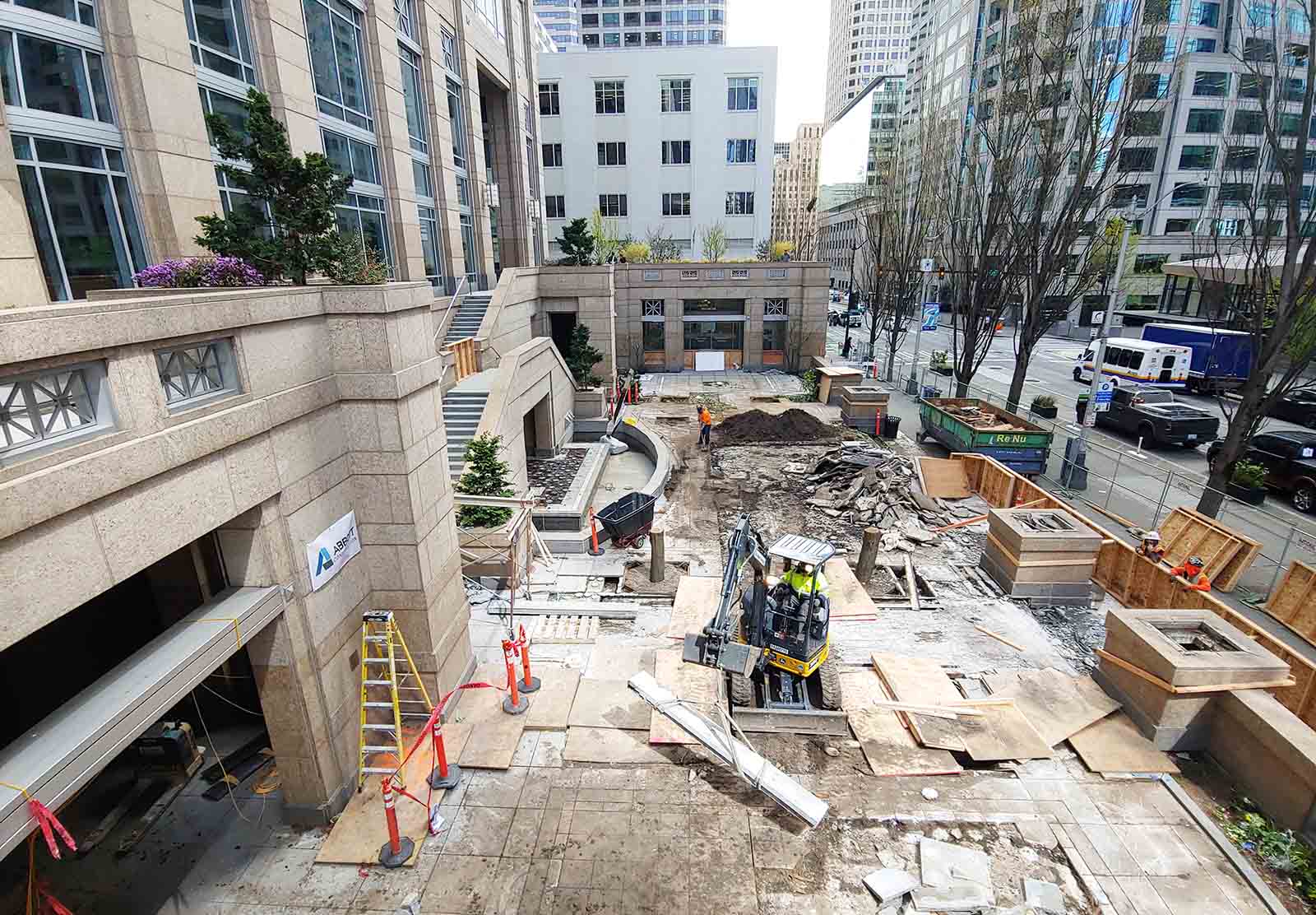 1201 Third Avenue Plaza restoration construction