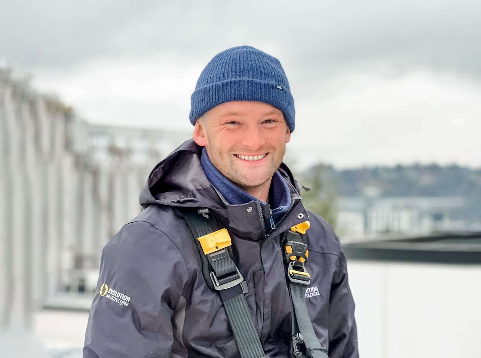 Friendly man in outdoor gear