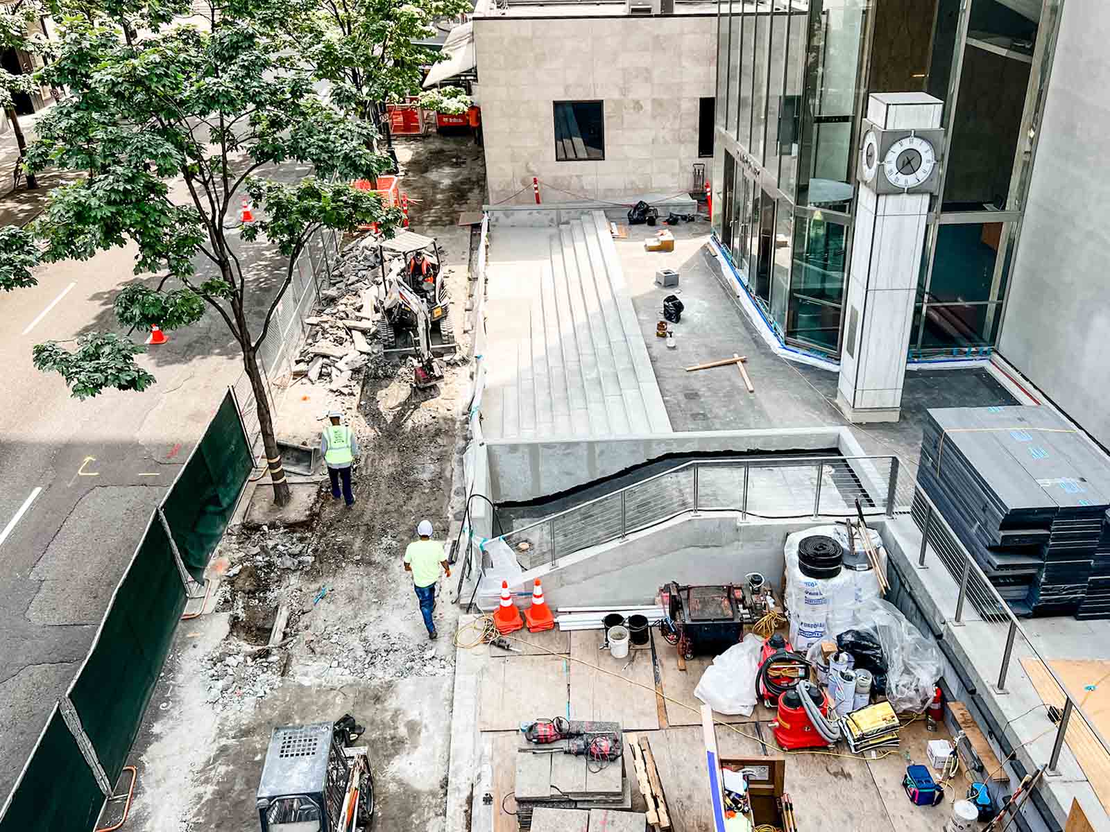 Rainier Tower plaza construction overview