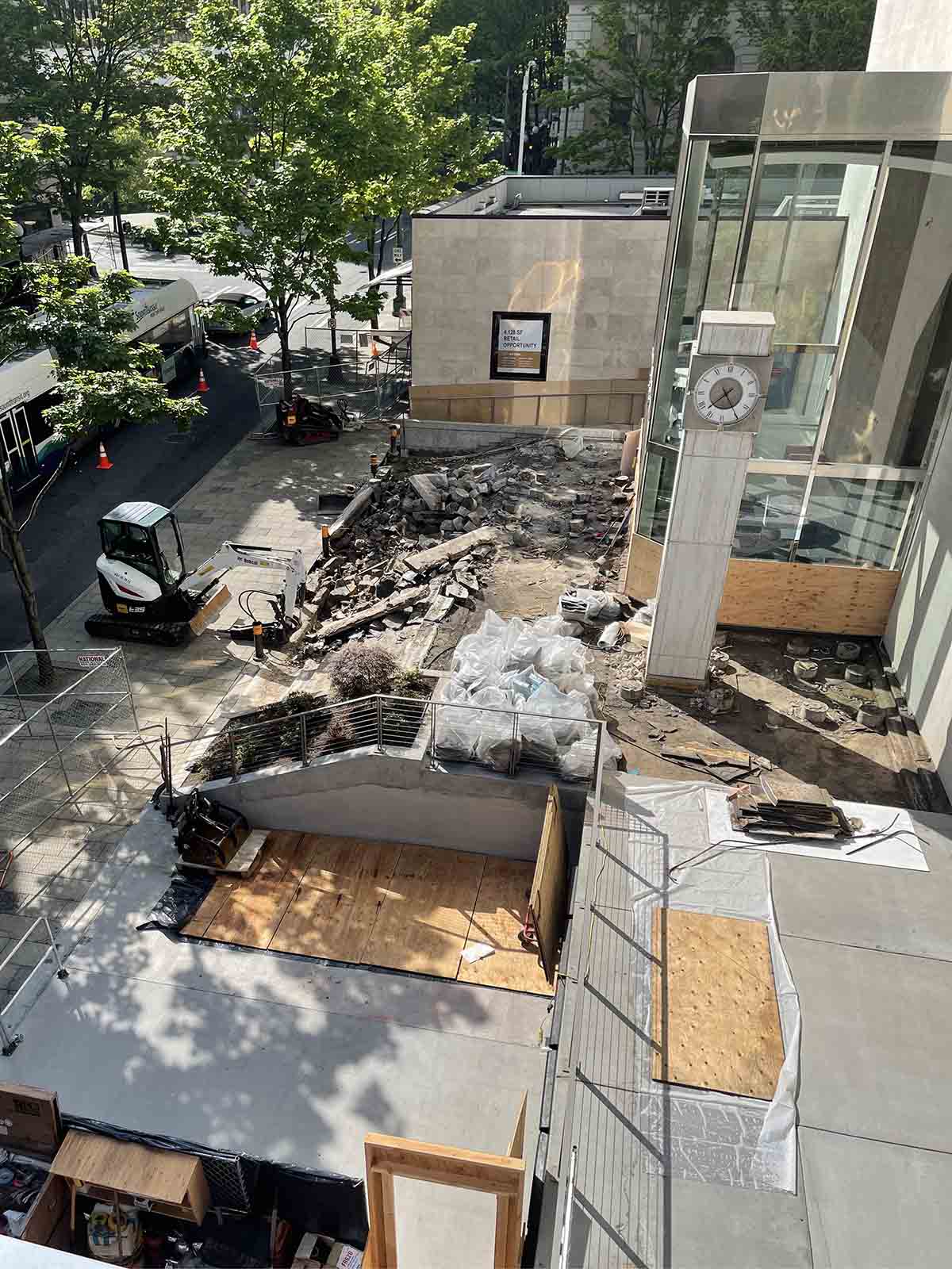 Rainier Tower plaza construction overview 3