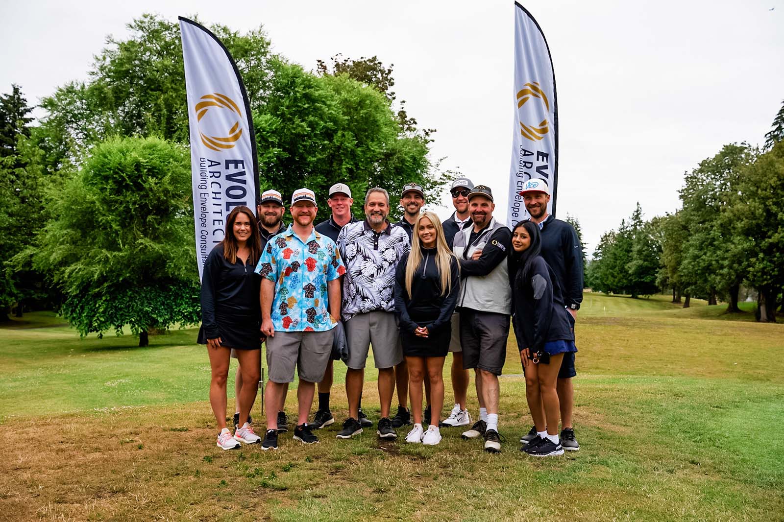 Group of golfers on the course.